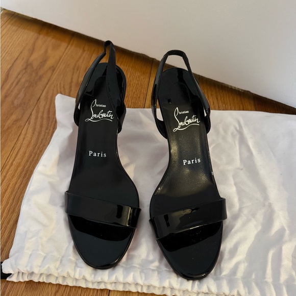 Christian Louboutin Black Stiletto Sandals Sz 37 - Picture 4 of 8